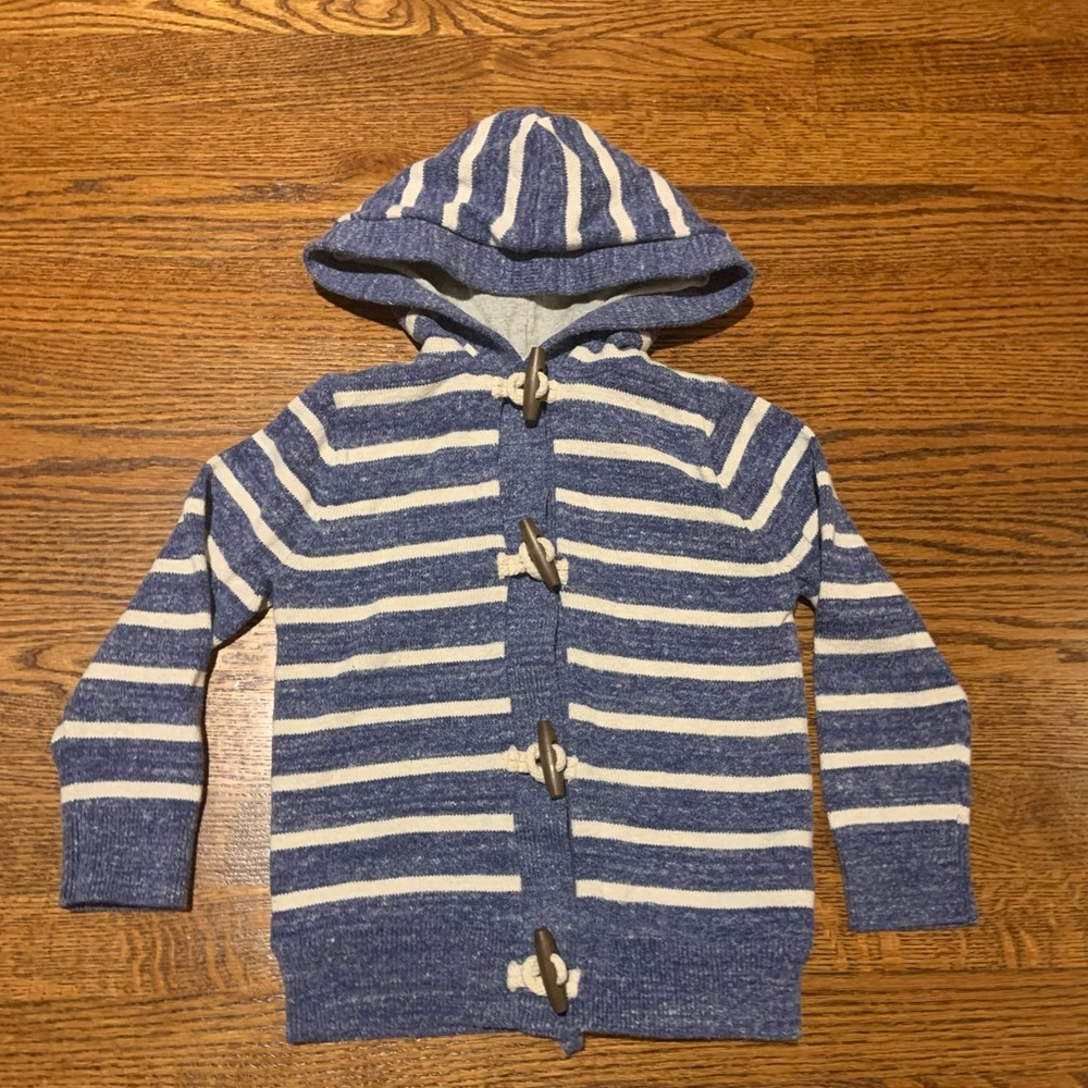 LIKE NEW Gap Hooded Striped Toggle Sweater